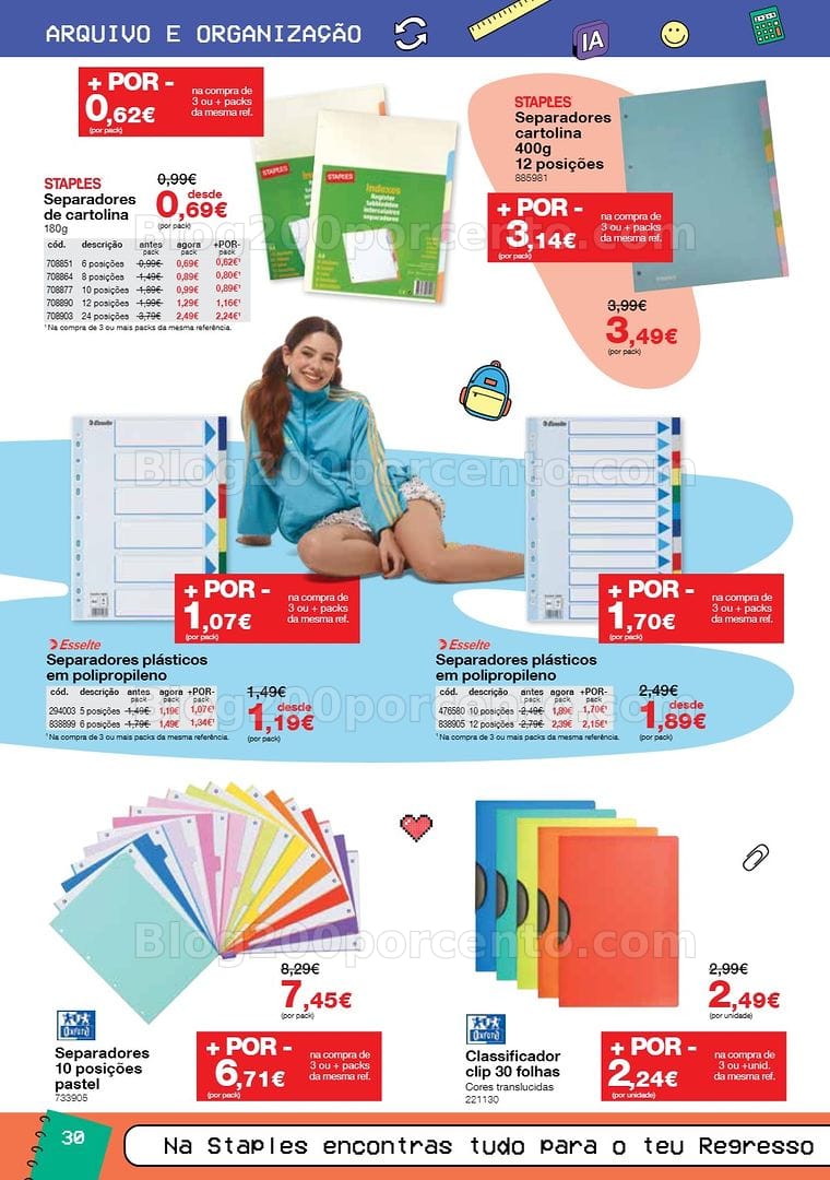 Antevisão Folheto STAPLES Regresso às Aulas Promoções de 17 agosto a 30 setembro